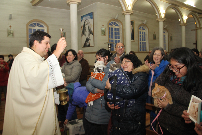 Con las familias, la hermana naturaleza y los hermanos animales, se vivió la fiesta de San Francisco en Ancud