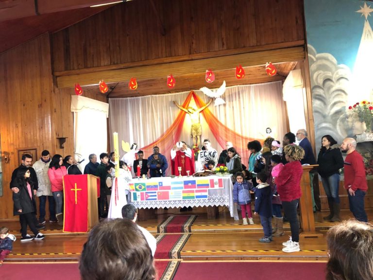 Parroquia Buen Pastor celebró Pentecostés junto a los hermanos extranjeros